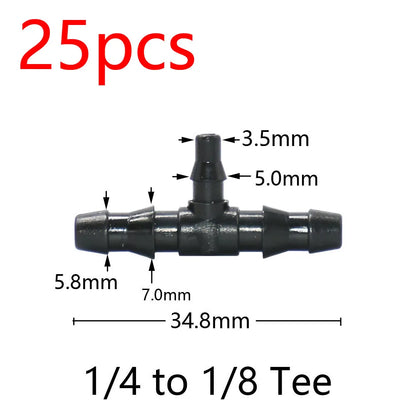 Garden Hose Connectors Barbed Tee Elbow Cross End Plug Coupling WDrip Irrigation System Atering Fitting For 3/5 4/7mm Hsse