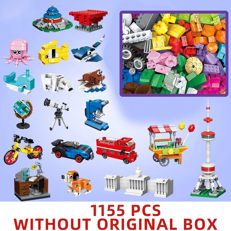 1000 Pcs Parts 500 Pieces Creative Designer DIY Toys Boy Girl Friend Model Building Blocks MOC Classical Bricks Christmas Gift