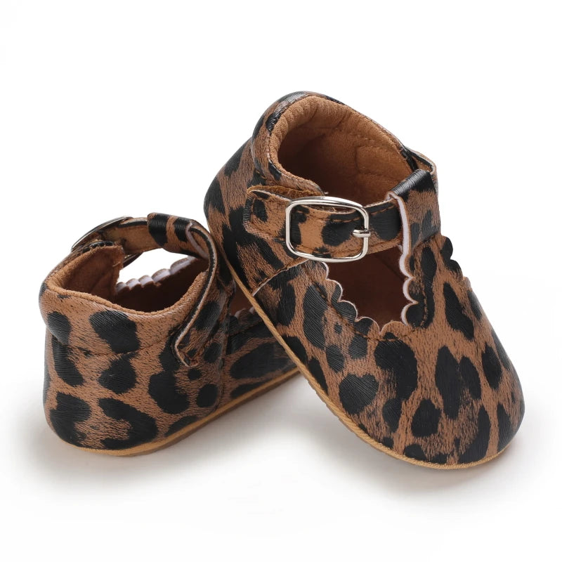 Breathable Newborn Baby Shoes Baby Boy Girl Shoes Girl Classic Bowknot Rubber Sole Anti-slip PU  Toddler Shoes First Walker