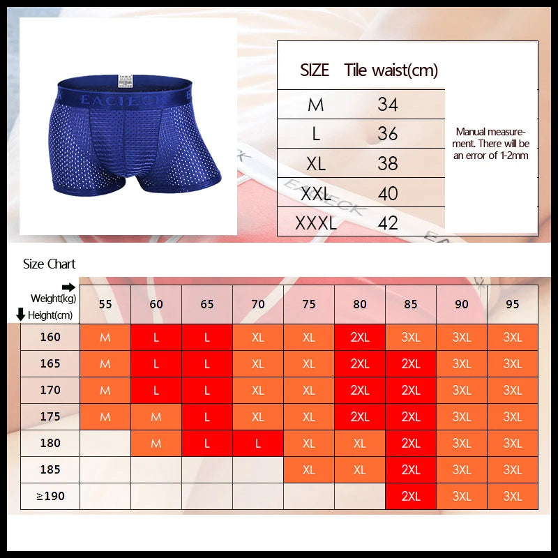 ANDERSON TALISCA Brand Silk Hollow New Mens Boxers Underwear Men Boxer Ropa Interio Man Penis Cueca Masculina Size M-3XL E248