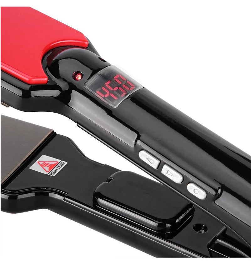 High Temperature Titanium Flat Iron Keratin Hair Straightener Professional MCH 480℉ Wide Floating Plates Straightening Irons