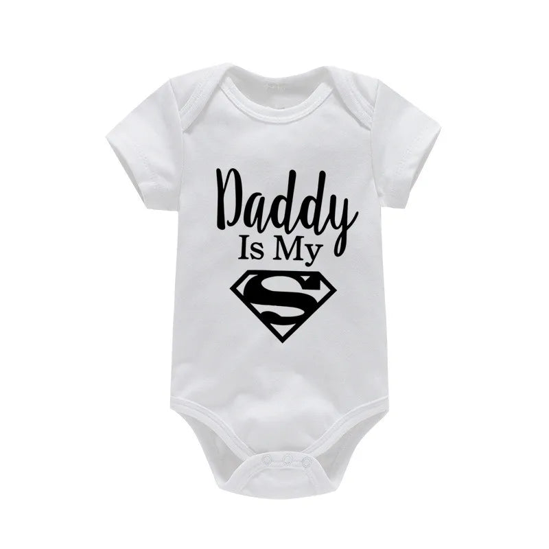 Baby Romper Newborn Baby Boys Girls Clothes Gold Daddy Is My Hero