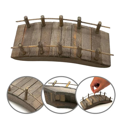 1:12 Dollhouse Mini Wooden Arch Bridge with Railings Miniatures Fairy Garden Miniature Craft for Micro Landscaping
