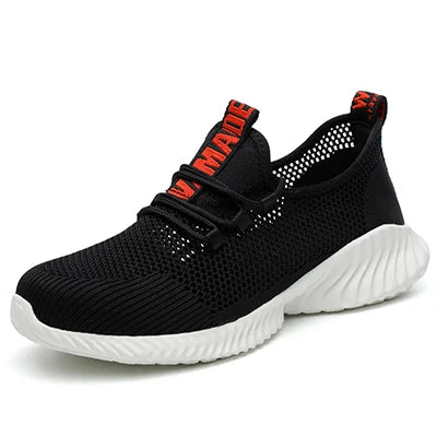 Work Boots Breathable Safety Shoes Men's Lightweight Summer Anti-Smashing Piercing Work Sandals Protective Single Mesh Sneaker