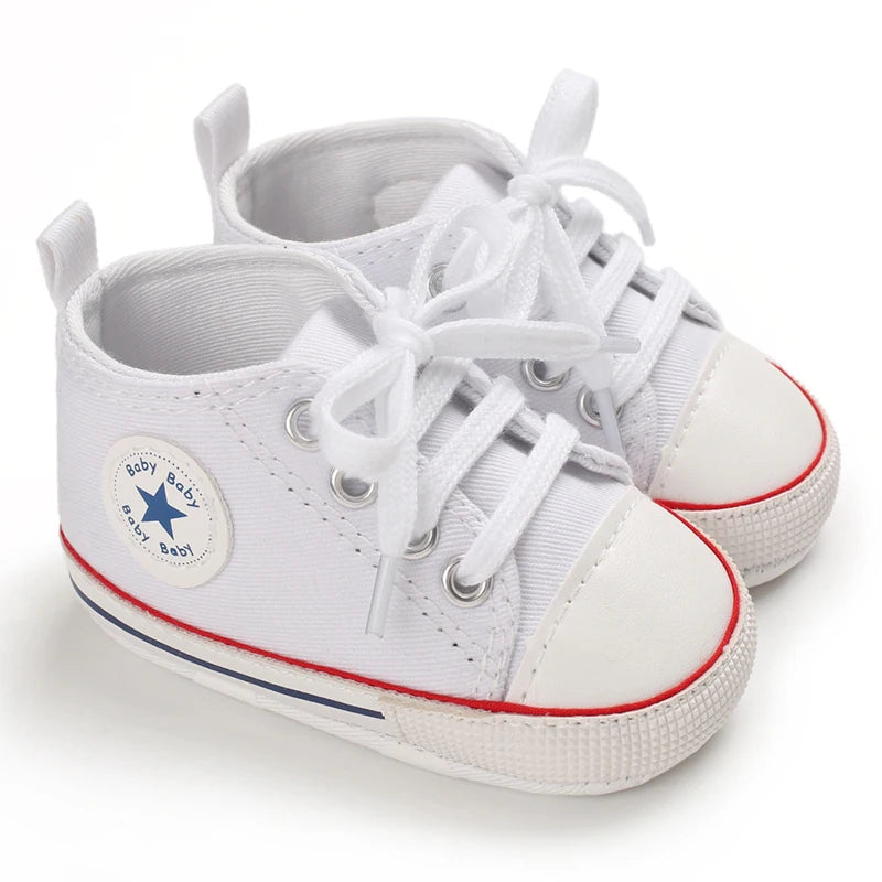 Canvas Sneakers Baby Boys Girls Shoes First Walkers Infant Toddler Anti-Slip Soft Sole Classical Newborn Baby Shoes 0-18 Months