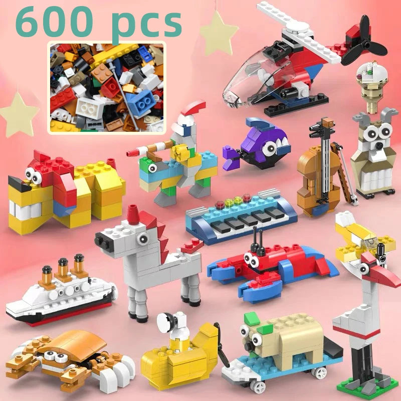 1000 Pcs Parts 500 Pieces Creative Designer DIY Toys Boy Girl Friend Model Building Blocks MOC Classical Bricks Christmas Gift
