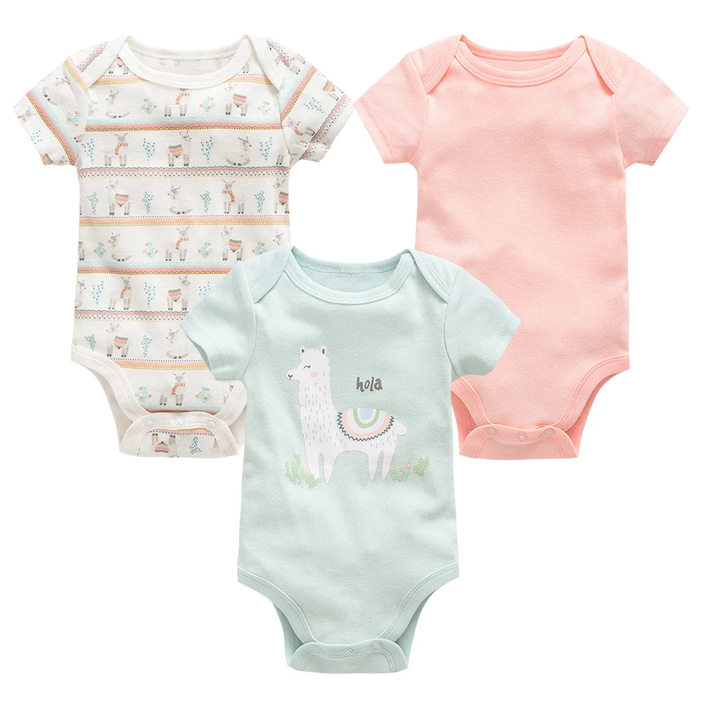 Kavkas Baby Girls Bodysuits 6/3 pcs/lot Summer Cotton Baby Clothes Short Sleeve Newborn body bebe 0-3 months Infant Clothing
