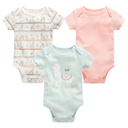 Kavkas Baby Girls Bodysuits 6/3 pcs/lot Summer Cotton Baby Clothes Short Sleeve Newborn body bebe 0-3 months Infant Clothing