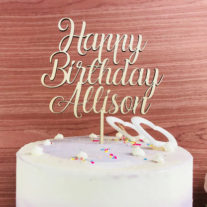 Personalized Happy Birthday Cake Topper,Birthday Party Cake Topper Decoration Supplies,Custom Name Cake Topper,Gift for Birthday