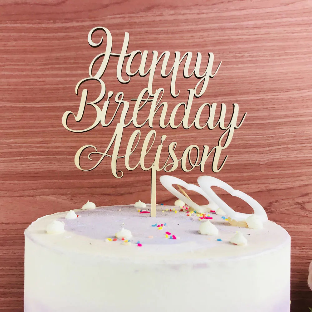 Personalized Happy Birthday Cake Topper,Birthday Party Cake Topper Decoration Supplies,Custom Name Cake Topper,Gift for Birthday