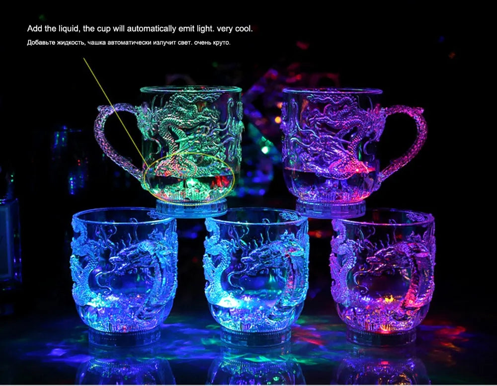 New exotic LED Colorful Flashing Cup,Dragon Wine Cup, wedding, bar, celebration props glowing toys