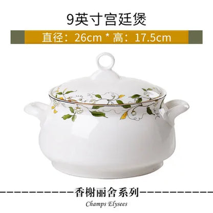 Tangshan Bone Porcelain Bowls and Dishes with Pottery Bowls and Plates with Soup Bowls and Noodles