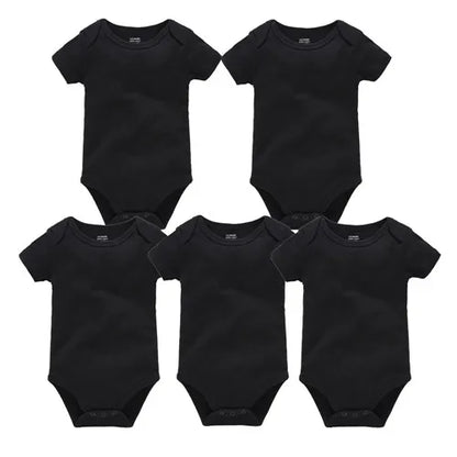 Kavkas 3PCS 5PCS Baby Boys Girls Clothes Solid White Short Sleeve Cotton Baby Bodysuits body bebe 0-24 months Newborn Jumpsuit