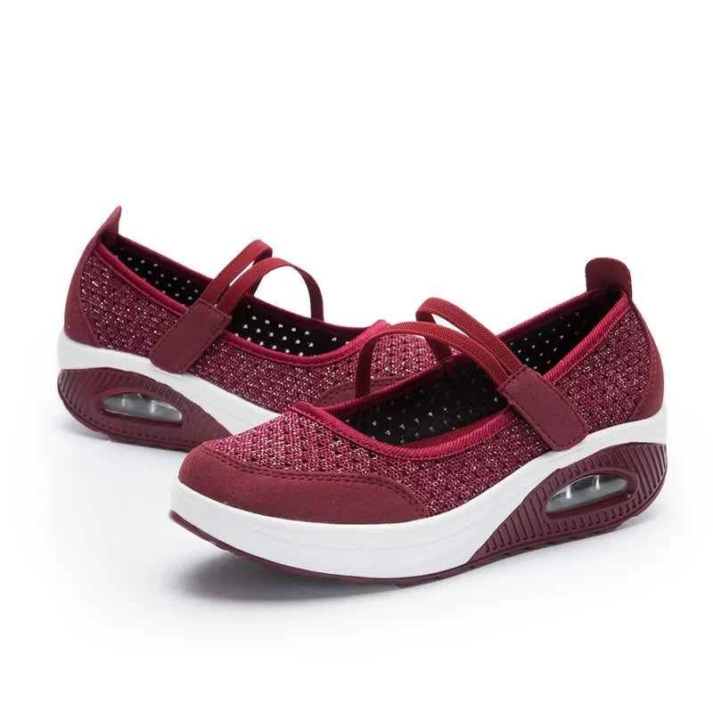 Plus Size 35-42 Flat Platform Sneakers Women Shoes Summer Breathable Slip On Walking Shoes for Mother tenis feminino WSH3283