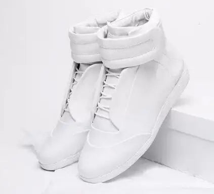 39-47 Luxury Brand Men Shoes Shiny Leather Casual Shoes Men's High Top Silvery Gold Red High Quality Men Flats Casual Shoes