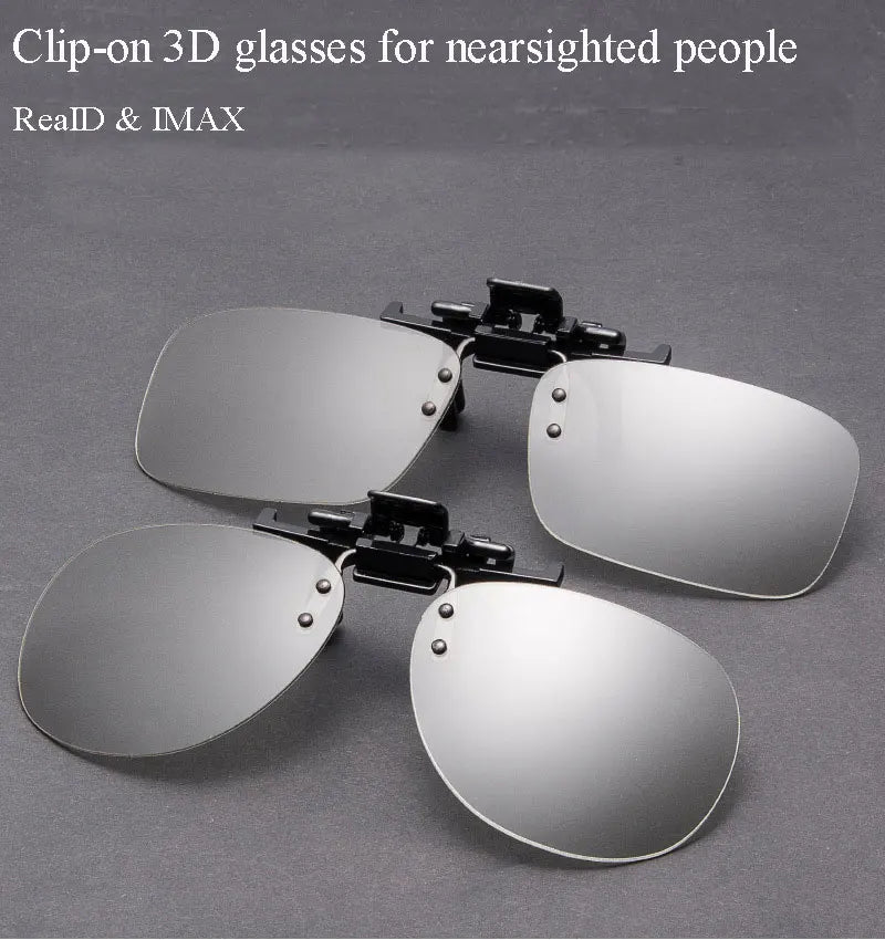 Clip-on Passive 3D Glasses Circular Polarized Lenses for Polarized TV Real D 3D Cinemas for Movies Theater Cinema Passive 3D TV