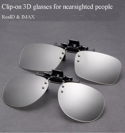 Clip-on Passive 3D Glasses Circular Polarized Lenses for Polarized TV Real D 3D Cinemas for Movies Theater Cinema Passive 3D TV