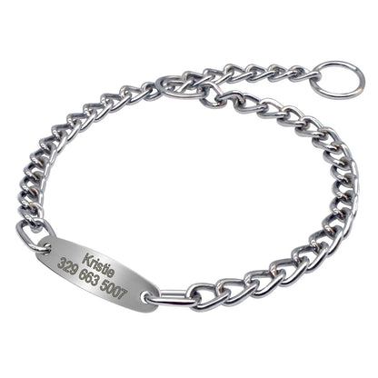 Personalized Pet Dog Chain Choke Collar Pets Training Engraved ID Slip Collars Choker For Medium Large Dogs Pitbull Pug Bulldog