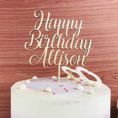 Personalized Happy Birthday Cake Topper,Birthday Party Cake Topper Decoration Supplies,Custom Name Cake Topper,Gift for Birthday