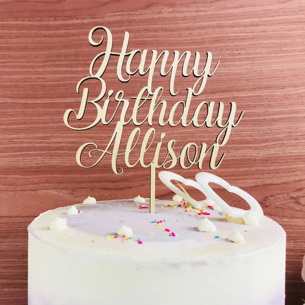 Personalized Happy Birthday Cake Topper,Birthday Party Cake Topper Decoration Supplies,Custom Name Cake Topper,Gift for Birthday