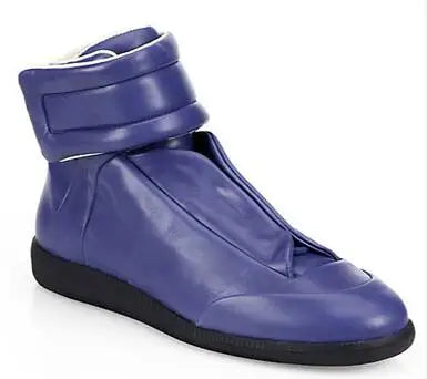 39-47 Luxury Brand Men Shoes Shiny Leather Casual Shoes Men's High Top Silvery Gold Red High Quality Men Flats Casual Shoes