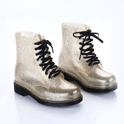 Women Rain Boots Transparent Waterproof Colorful Spring Autumn Shoes Rain Boot Woman Leopard Print Ankle Boots Large size 40