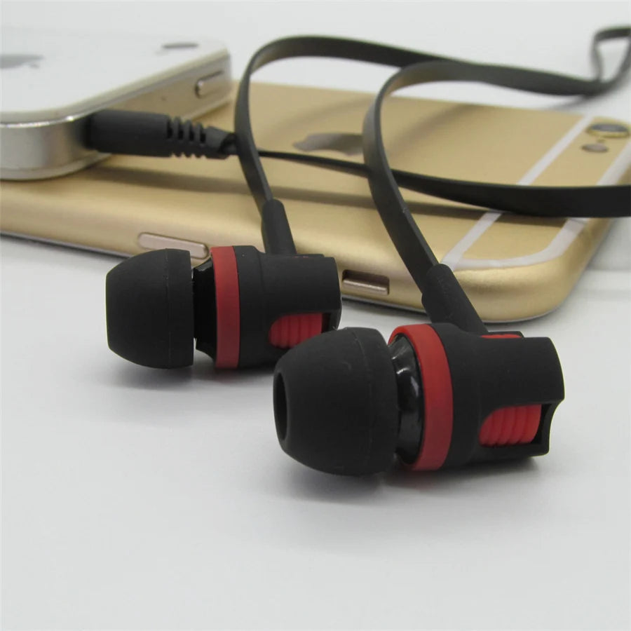 Extra Bass Headphones wired Earphone 3.5mm Earphones With Microphone Noodles Style наушники Sport Headset for Samsung