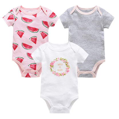 Kavkas Baby Girls Bodysuits 6/3 pcs/lot Summer Cotton Baby Clothes Short Sleeve Newborn body bebe 0-3 months Infant Clothing
