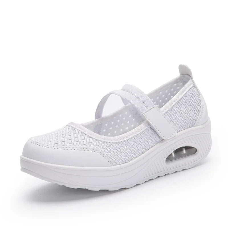 Plus Size 35-42 Flat Platform Sneakers Women Shoes Summer Breathable Slip On Walking Shoes for Mother tenis feminino WSH3283