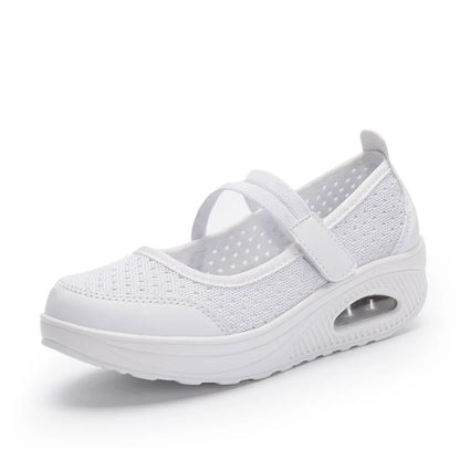 Plus Size 35-42 Flat Platform Sneakers Women Shoes Summer Breathable Slip On Walking Shoes for Mother tenis feminino WSH3283