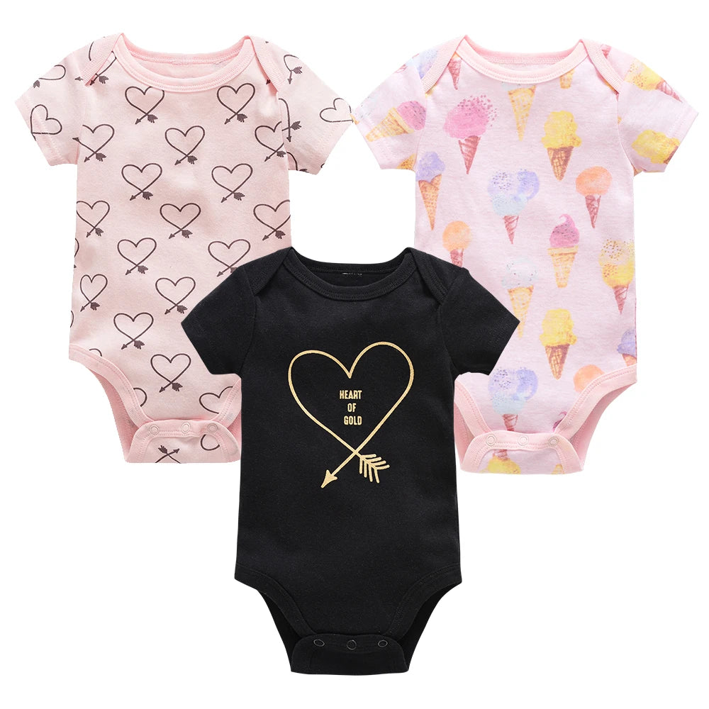 Kavkas Baby Girls Bodysuits 6/3 pcs/lot Summer Cotton Baby Clothes Short Sleeve Newborn body bebe 0-3 months Infant Clothing