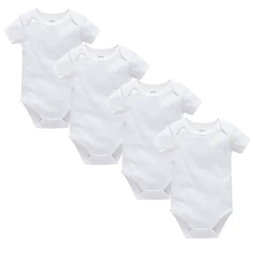 Kavkas 3PCS 5PCS Baby Boys Girls Clothes Solid White Short Sleeve Cotton Baby Bodysuits body bebe 0-24 months Newborn Jumpsuit