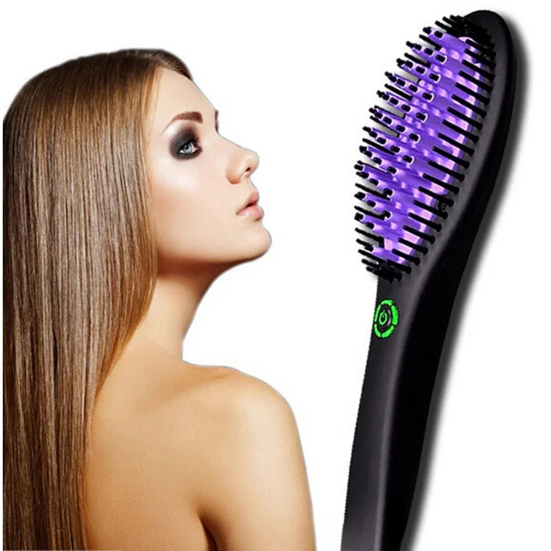 Electric Ceramic Anti-Scald Hair Brush Straightener Comb PTC Fast Heating Straight Hair Straightening Curling Brushes