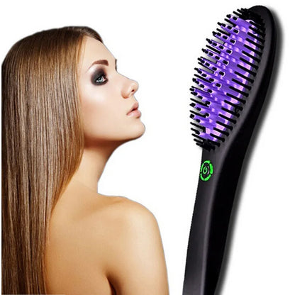 Electric Ceramic Anti-Scald Hair Brush Straightener Comb PTC Fast Heating Straight Hair Straightening Curling Brushes