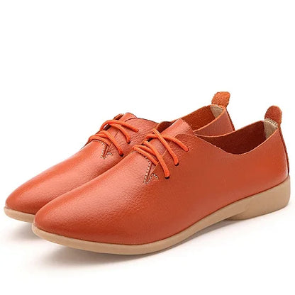 BeckyWalk Plus Size Spring Women Shoes Genuine Leather Lace Up Ladies Casual Shoes Woman Flats Zapatos Mujer 42/43/44 WSH2674