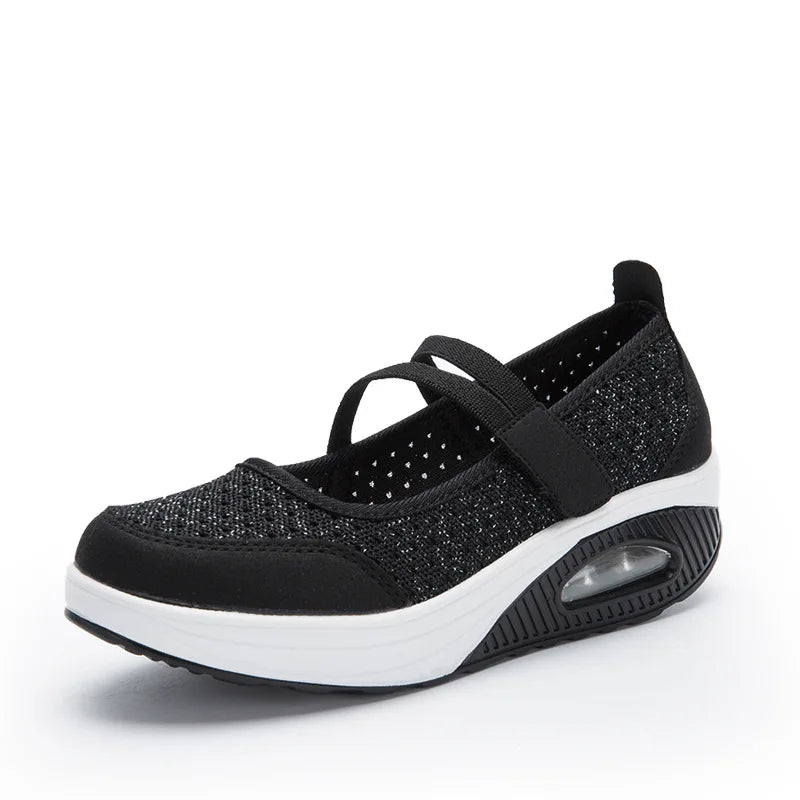 Plus Size 35-42 Flat Platform Sneakers Women Shoes Summer Breathable Slip On Walking Shoes for Mother tenis feminino WSH3283