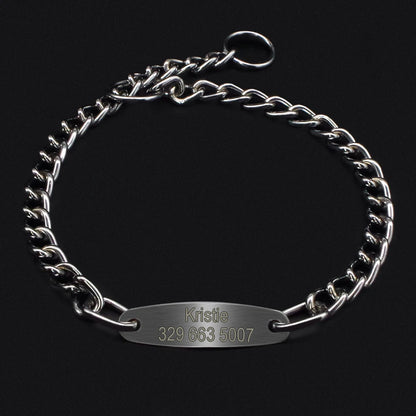 Personalized Pet Dog Chain Choke Collar Pets Training Engraved ID Slip Collars Choker For Medium Large Dogs Pitbull Pug Bulldog