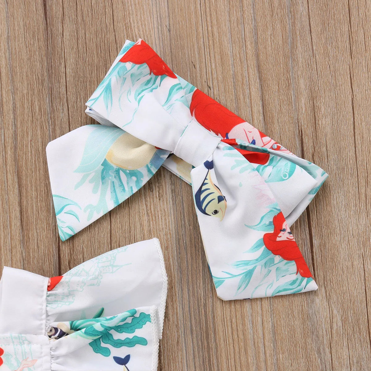 2018 Brand New Infant Newborn Cute Toddler Baby Girls Lace Bodysuit Jumpsuit Outfits Fish Clothes Headband 2Pcs Sets