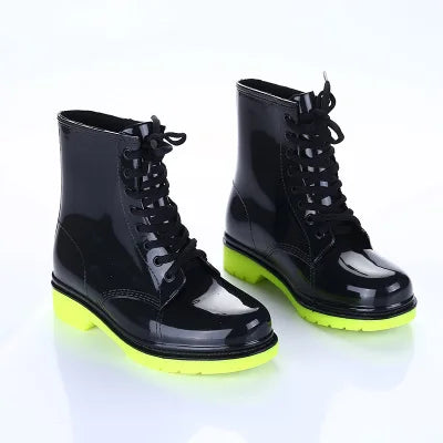 Women Rain Boots Transparent Waterproof Colorful Spring Autumn Shoes Rain Boot Woman Leopard Print Ankle Boots Large size 40