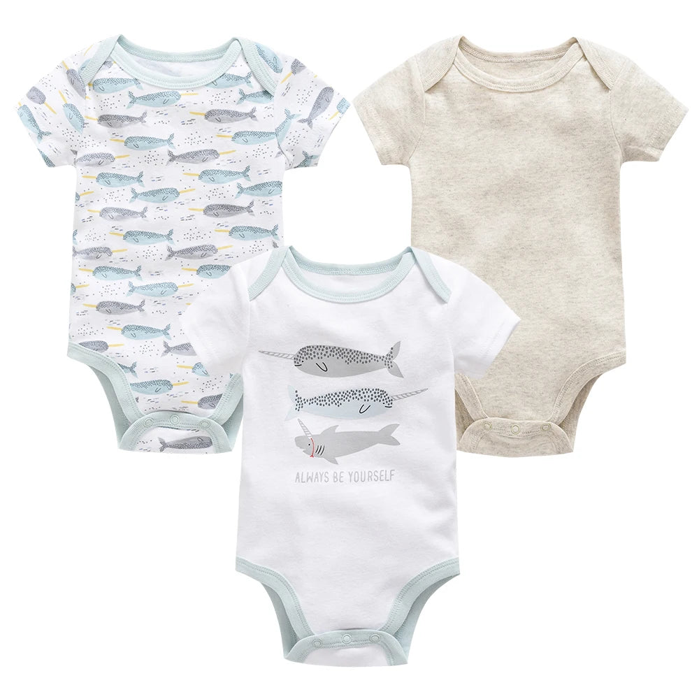 Kavkas Baby Girls Bodysuits 6/3 pcs/lot Summer Cotton Baby Clothes Short Sleeve Newborn body bebe 0-3 months Infant Clothing