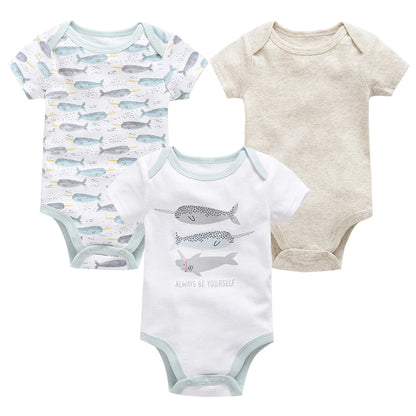 Kavkas Baby Girls Bodysuits 6/3 pcs/lot Summer Cotton Baby Clothes Short Sleeve Newborn body bebe 0-3 months Infant Clothing