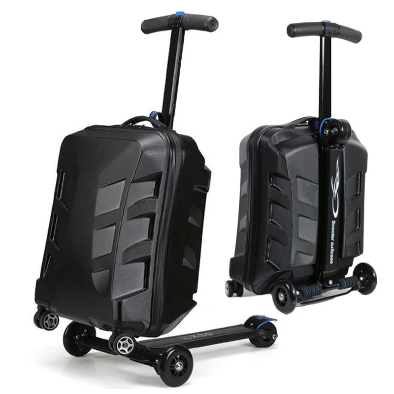 Fashion Originality Skateboard Luggage Bag Men Women Riding Suitcase On Wheels Scooter Carry on Travel Luggage Trolley Valise
