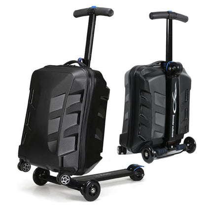 Fashion Originality Skateboard Luggage Bag Men Women Riding Suitcase On Wheels Scooter Carry on Travel Luggage Trolley Valise