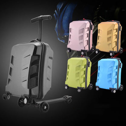 Fashion Originality Skateboard Luggage Bag Men Women Riding Suitcase On Wheels Scooter Carry on Travel Luggage Trolley Valise