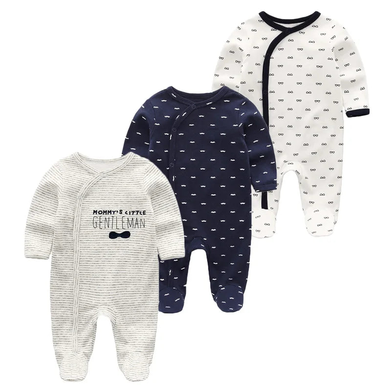 3PCS Newborn Cotton Baby Girl Clothes Cartoon Baby Boy Clothes Sets Autumn Long Sleeve Jumpsuits Spring Zipper Bebes