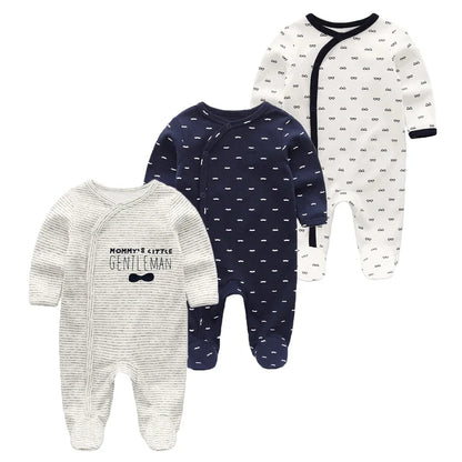 3PCS Newborn Cotton Baby Girl Clothes Cartoon Baby Boy Clothes Sets Autumn Long Sleeve Jumpsuits Spring Zipper Bebes