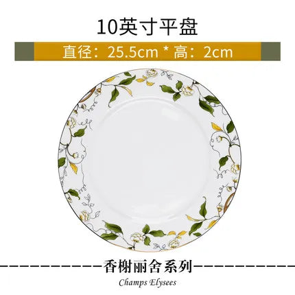 Tangshan Bone Porcelain Bowls and Dishes with Pottery Bowls and Plates with Soup Bowls and Noodles