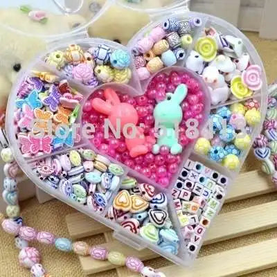 Pupils Beaded Material Box Of Homemade Hand String Necklace Bracelet Ring Send Children 12 Years Old Girl A Birthday Present