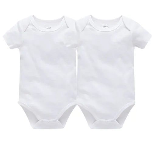 Kavkas 3PCS 5PCS Baby Boys Girls Clothes Solid White Short Sleeve Cotton Baby Bodysuits body bebe 0-24 months Newborn Jumpsuit