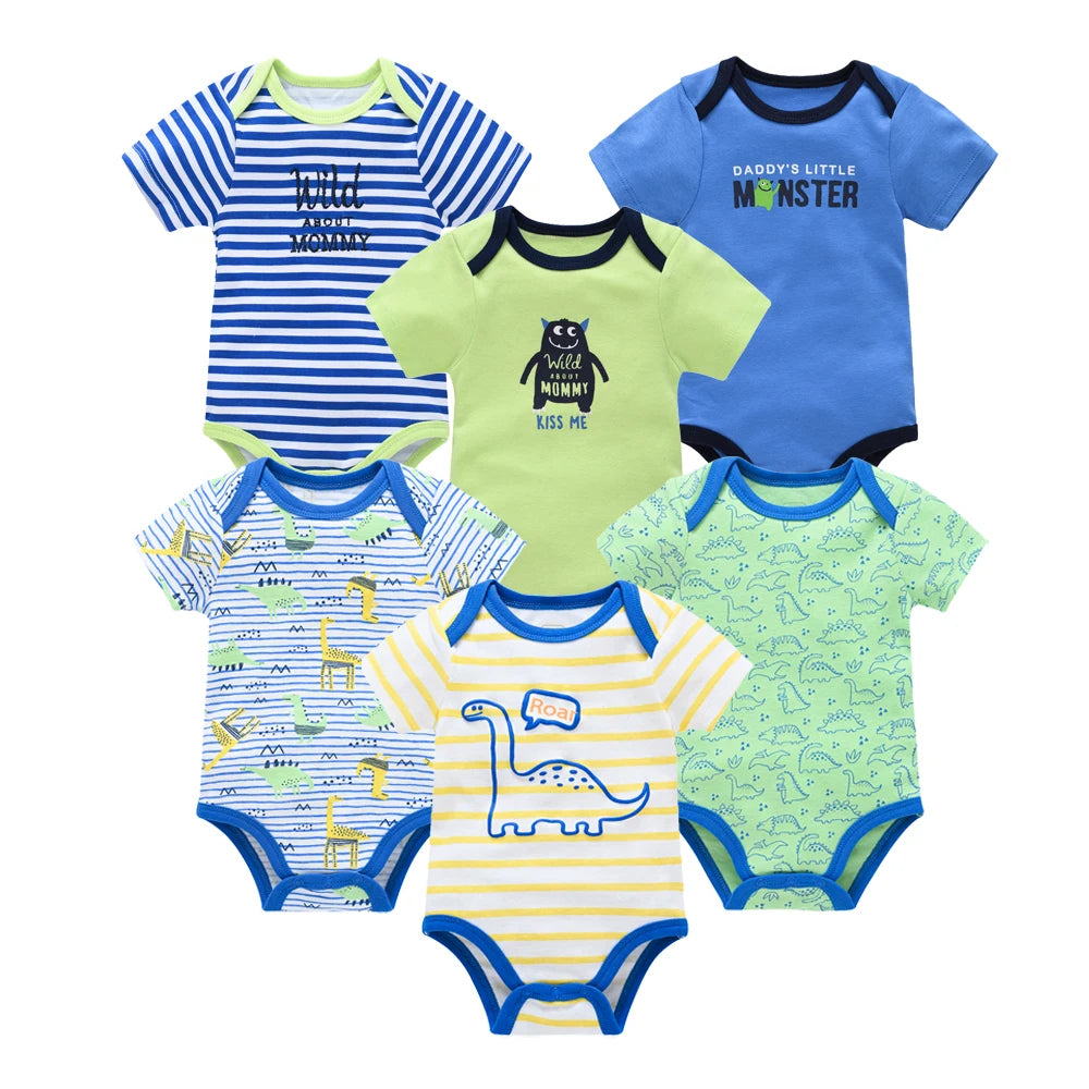 Kavkas Baby Girls Bodysuits 6/3 pcs/lot Summer Cotton Baby Clothes Short Sleeve Newborn body bebe 0-3 months Infant Clothing